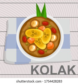 Kolak is an Indonesian food made from bananas or sweet potatoes boiled with coconut milk and palm sugar. usually served during Ramadan as an iftar menu.