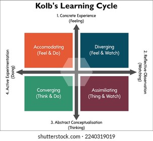 Kolb's learning cycle in an infographic template