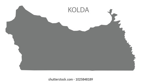 Kolda map of Senegal grey illustration silhouette shape