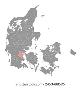 Kolding Municipality map, administrative division of Denmark. Vector illustration.