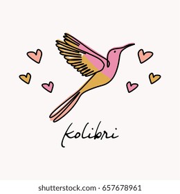 Kolibri line art with soomth color