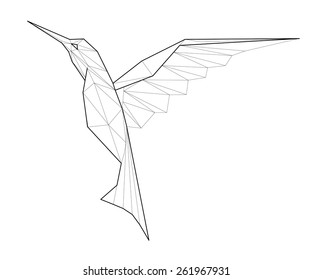 Kolibri. Low-Polygon-Linearvektorgrafik