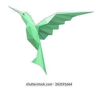 Kolibri. Low-Polygon-Linearvektorgrafik