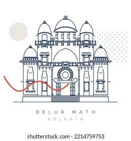 Kolkata City - Belur Math -  Icon Illustration as EPS 10 File 