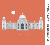 Kolkata City Icon - Victoria Memorial Icon Illustration as EPS 10 File 