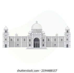 Kolkata City Icon - Victoria Memorial Icon Illustration as EPS 10 File 