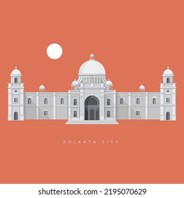 Kolkata City Icon - Victoria Memorial Icon Illustration as EPS 10 File 