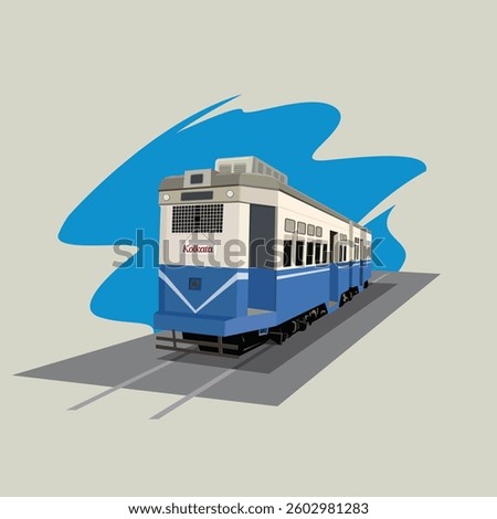 Kolkata city Tram isolated vector