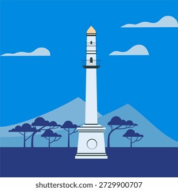 Fondo plano de la ilustración del monumento de Kolkata