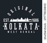Kolkata, West Bengal, India Skyline Original. A Logotype Sports College and University Style. Illustration Design Vector City.