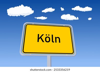 Koln (Köln) Stadtschild in Deutschland. Stadtname willkommen Straßenschild, Vektorgrafik.