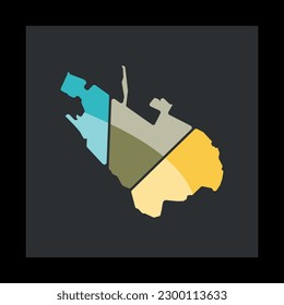 Mapa de la ciudad de Kolomyya Logotipo Geométrico Creativo Simple