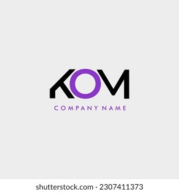 KOM initial letter monogram logo