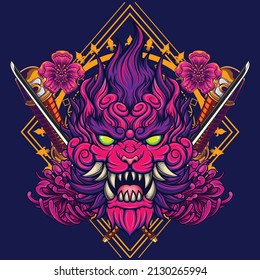 komainu illustration with premium quality stock vector