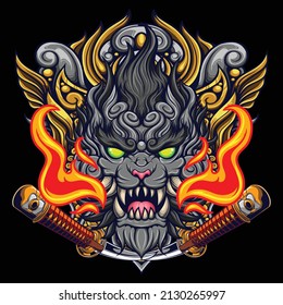 komainu illustration with premium quality stock vector