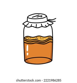 kombucha doodle icon, vector illustration