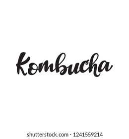 Kombucha Lettering Design. Vector Illustration.