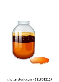 Kombucha on white background
