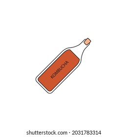 Kombucha simple thin line icon vector illustration
