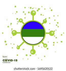 Komi Coronavius Flag Awareness Background. Stay home, Stay Healthy. Take care of your own health. Pray for Country