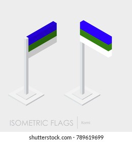 Komi flag 3d isometric style