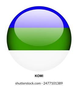 KOMI flag button on white background