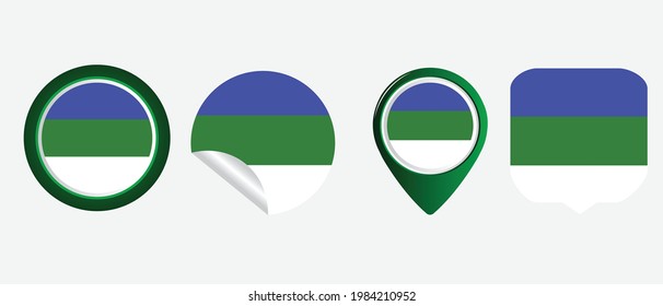Bandera de Komi. ilustración vectorial de símbolo de icono plano