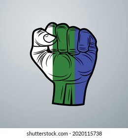 Komi-Flagge mit Handdesign einzeln auf weißem Hintergrund. Vektorgrafik