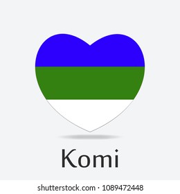 Komi Flag in Heart Shape