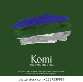 Komi Flag Made of Glitter Sparkle Brush Paint Vector, Celebrating Komi Independence Day.