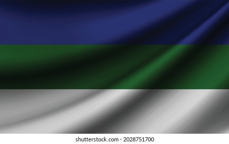 Komi flag waving. Background for patriotic and national design. Vector illustration
