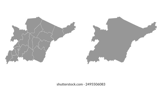 Komi map, administrative division of Russia. Vector illustration.