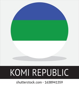 
Komi republic country flag icon with a white background
