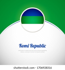 Komi Republic happy national day with elegant colorful country flag background