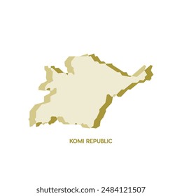 Komi Republic Map - World Map International vector template. Russia region silhouette vector illustration