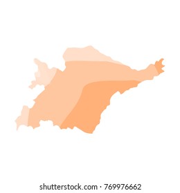 Komi republic political map on a white background, Vector illustration