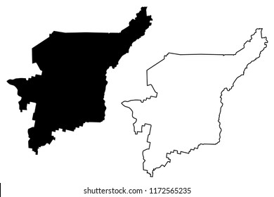 Komi Republic (Russia, Subjects of the Russian Federation, Republics of Russia) map vector illustration, scribble sketch Komi map