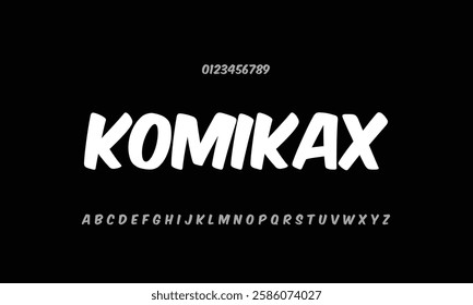 KOMIKAX Vector font alphabet with two sets of letters