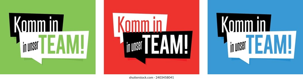 Komm in unser Team, Join our Team in german