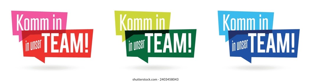 Komm in unser Team, Join our Team in german