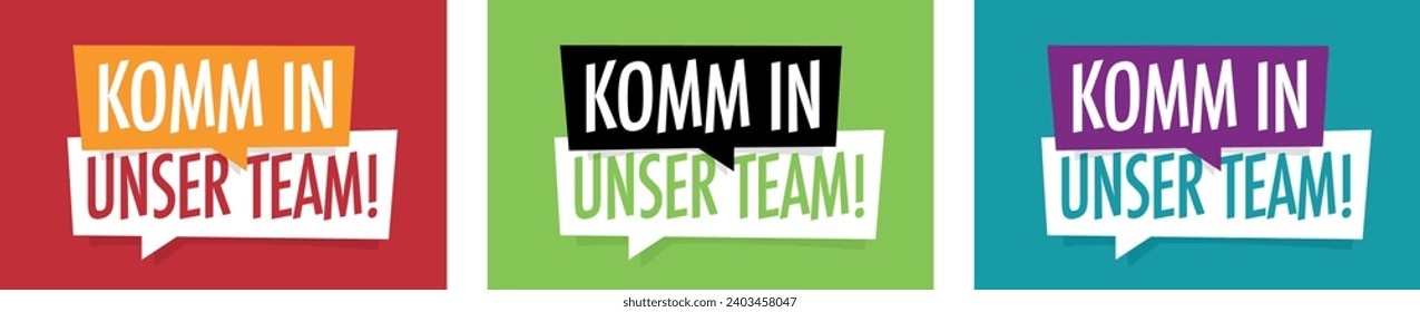 Komm in unser Team, Join our Team in german