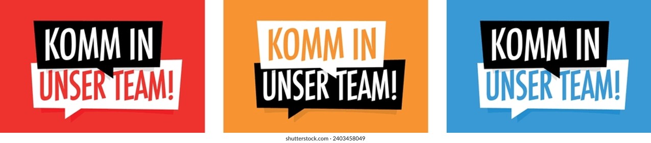 Komm in unser Team, Join our Team in german