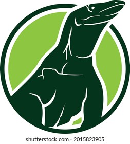  Komodo animal mascot vector illustration logo. Wild komodo dragon mascot icon