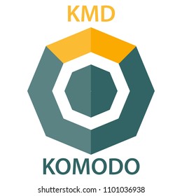 Komodo Coin cryptocurrency blockchain icon. Virtual electronic, internet money or cryptocoin symbol, logo