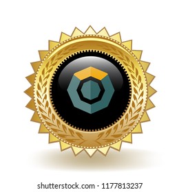 Komodo Cryptocurrency Coin Gold Badge Medal Award