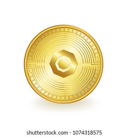 Komodo Cryptocurrency Gold Coin Isolated