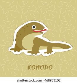 Komodo : Cute Animal Set :  Vector Illustration