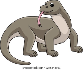 Komodo Dragon Animal Cartoon Colored Clipart 