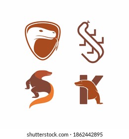 komodo dragon animal logo icon symbol design