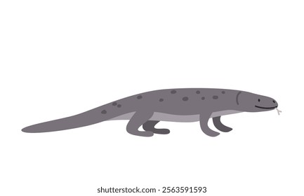 Komodo dragon cartoon clipart. Komodo dragon vector illustration in flat style. Hand-drawn wild animal concept